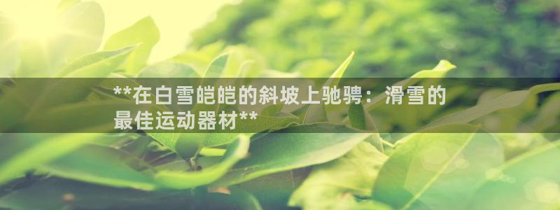 意昂3集团E.ON：**在白雪皑皑的斜坡上驰骋：滑雪